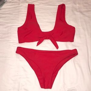 Red Zaful Tie Bikini
